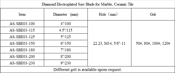 SBE03 Diamond Electroplated Saw Blade for Marble, Ceramic Tile.png