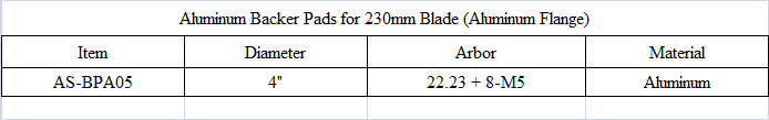 BPA05 Aluminum Backer Pads for 230mm Blade (Aluminum Flange).png